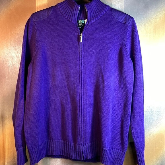 Lauren Ralph Lauren Sweaters - 90’S vintage Lauren Ralph Lauren zip up sweater. 1X 46” chest shoulder accent. Z